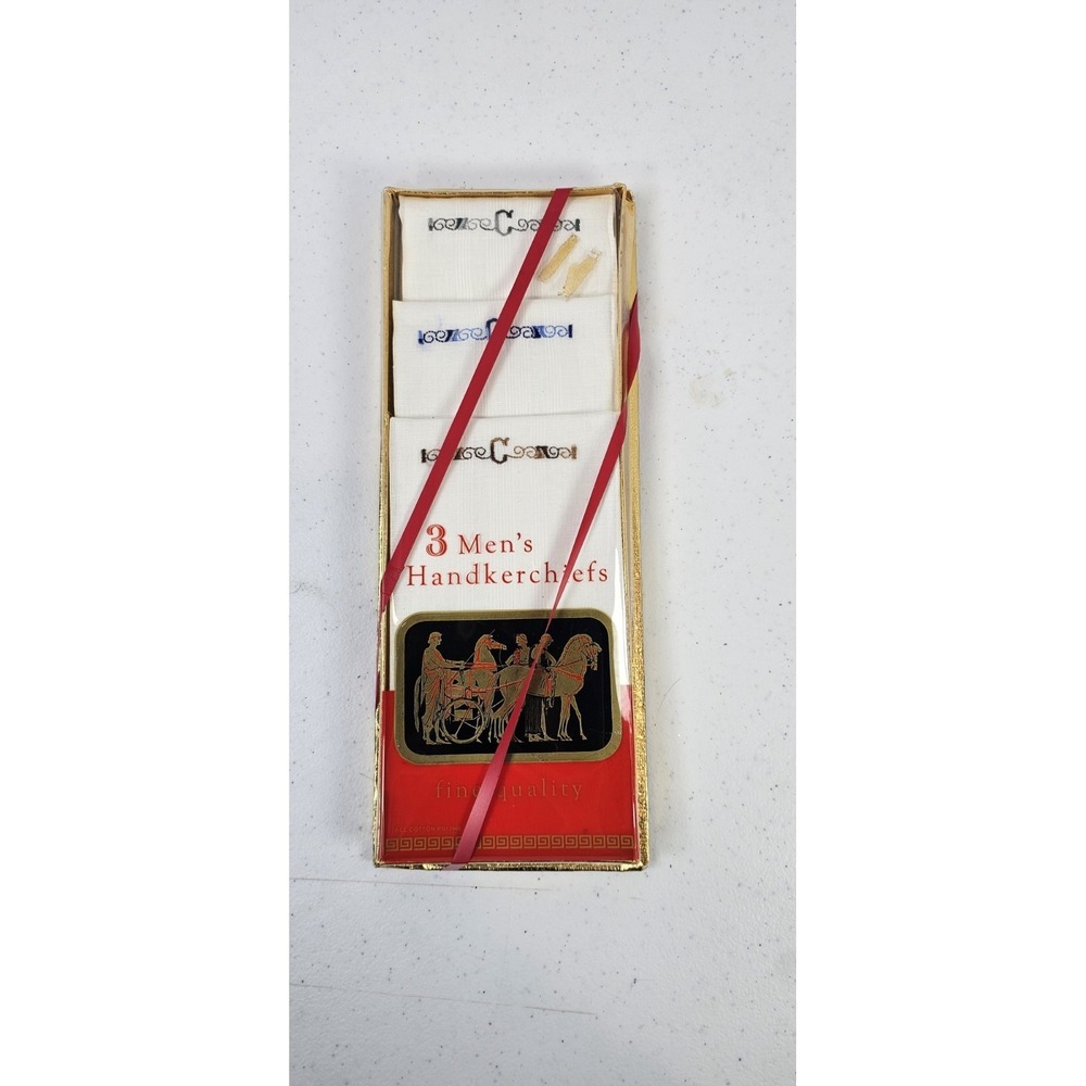 Men's Handkerchiefs Box of 3 Poly Cotton Blend Fine Quality 100% Cotton